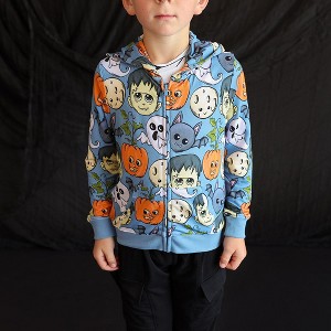 Toddler Little Monsters French Terry Zip Hooded Jacket - Posh Peanut - 1 of 4