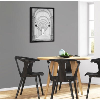 Union Station Black and White Framed Canvas Print, 18x24