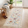 Boho Floral Rug, Washable Soft Low-Pile Non-Shedding Carpet for Living Room, Bedroom, Nursery, Kitchen, Dining, Indoor Use - 2 of 4