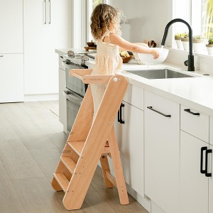 Comfy Cubs Kids Step Stool for Ages 3+, 3 Height Adjustable Toddler Tower for Kitchen Sink & Bathroom Access - 1 of 4