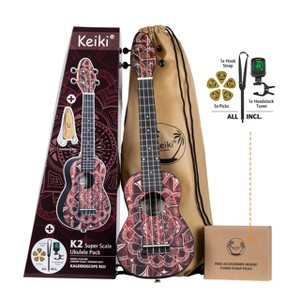Ortega Guitars Keiki K2 Series Super Scale Concert-Soprano Ukulele Pack - Includes: Tuner, Picks, Strap & Tote Bag - 1 of 4