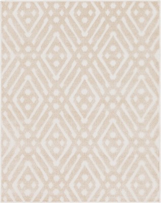 Sabrina Soto Beige 8' x 10' Geometric Flat-Woven Outdoor Rug