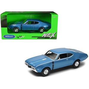 1968 Oldsmobile 442 Blue Metallic 1/24 Diecast Model Car by Welly - 1 of 3