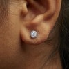 Haus of Brilliance Silver 1/5 Cttw Lab-Grown Diamond Modern Bezel-Set Stud Earring - 3 of 4