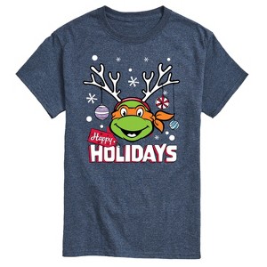 Men's - Teenage Mutant Ninja Turtles - Happy Holidays Short Sleeve Graphic T-Shirt - 1 of 4