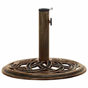 vidaXL Umbrella Base Bronze 17.3"x17.3"x12.2" Cast Iron - 1 of 4