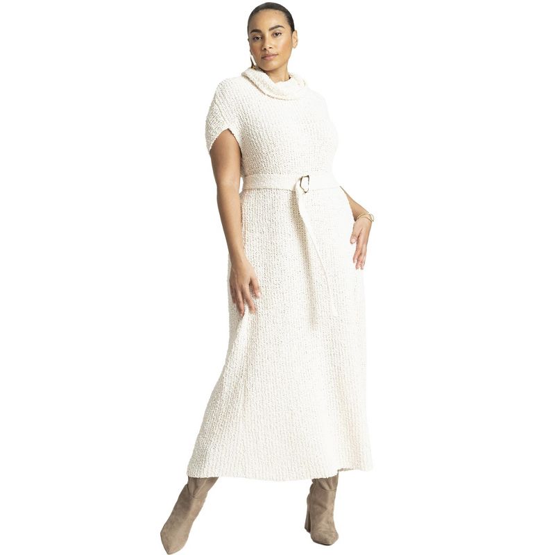 ELOQUII Women's Plus Size Cocoon Sweater Dress, 1 of 2