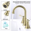 Munora 2-Handle 8-Inch Widespread Bathroom Sink Faucet, Brushed Gold with 360° Swivel Spout and Pop-Up Drain - 3 of 4