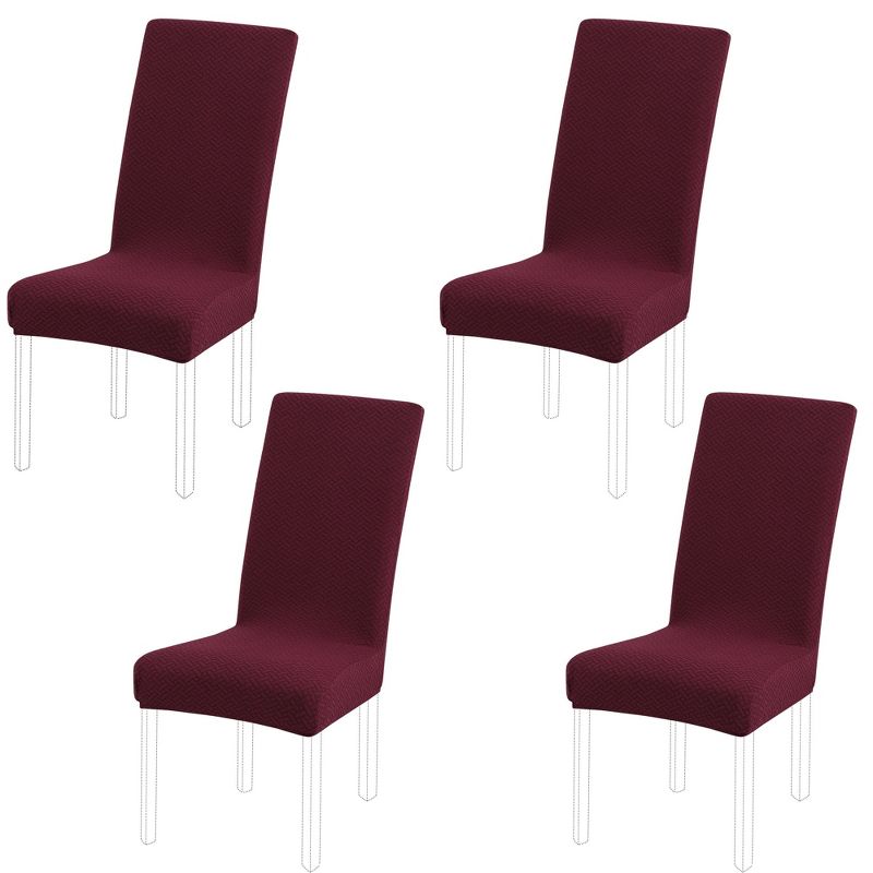 PiccoCasa 4 Pcs Polyester Spandex Stretch Dining Chair Slipcovers, 1 of 5