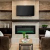 CLIHOME Black Recessed/Wall-Mounted Electric Fireplace with 12-Flame Colors, Heater, Remote Control, Logs and Crystals - 2 of 4