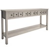 YOOCOZZ 60" Long Solid Wood Rustic Console Table with Bottom Shelf and two Different Size Drawers for Storage - 3 of 4