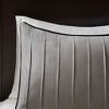 Gulches Series Gray Casual Pintuck 100% Poly Faux Suede with Polyester Fill King 7 Piece Faux Suede Comforter Set Blanket - 4 of 4