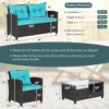 Costway 8 PCS Patio Rattan Furniture Set Glass Table Shelf Sofa Cushion Black/Red/Turquoise/Navy/Gray - 4 of 4