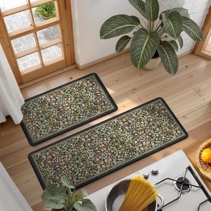 BAGOKIE 2 Pieces Kitchen Rugs Anti-Fatigue Kitchen Mat Set, 17.3"x29" + 17.3"x47" - 1 of 4