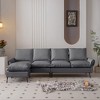 104.5" Modern L-Shaped Sectional Sofa Couch with Technical Leather Upholstery and Convertible Ottoman - 2 of 4