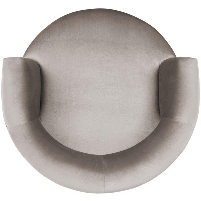 Hazelwood Velvet Barrel Accent Chair with Wood Frame