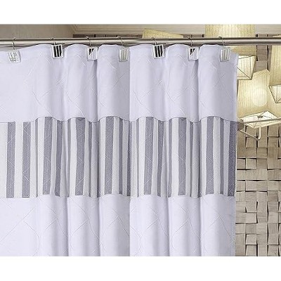 Elegant Quilted Mirror Resin Shower Curtain Hooks Set