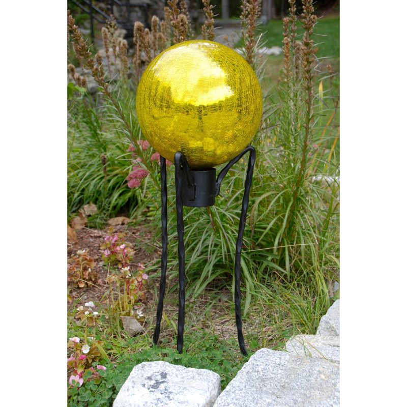 24&#34; Iron Gazing Globe Ball Footed Stand Black Powder Coat Finish - ACHLA Designs, 4 of 5