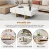 ALEXOUN High Gloss Coffee Table with 2 Drawers & Multi-Storage - Fashionable Rectangle Center Table for Living Room,Office Lounge & Balcony - 2 of 4