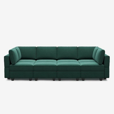 Belffin Modular Velvet Sleeper Sofa with Storage Seat (8 Seats + 8 Sides)