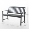 SKRAN Outdoor Acacia Wood Bench, 2-Person Slatted Patio Farmhouse Wooden Stool for Use in Yard, Garden, Porch, or Park - 3 of 4