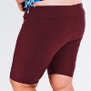 Calypsa Women's Chlorine Resistant High Waisted Long Bike Swim Shorts Plus Size - 2 of 3