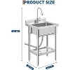 Stainless Steel Utility Sink,Freestanding Single Bowl Kitchen Sink,Adjustable Leg Height,with Faucet - 2 of 4