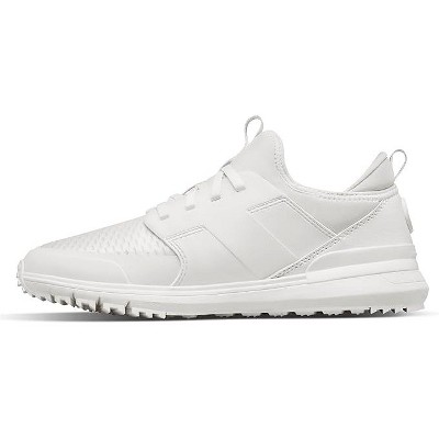 True linkswear Lux G Premium Leather Waterproof Golf Shoes (White on White, 12.5) — фото 2