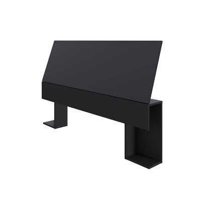 Black Queen Upholstered Wood Headboard with Storage