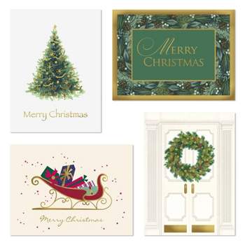 Masterpiece Studios Foil 12-Count Boxed Assorted Holiday Cards, 3 each of 4 Different Designs, Holiday Best, 6.25" x 4.62"
