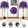 Resenkos 4.5-Foot Artificial Azalea Tree, Features Purple Flowers in Decorative Cement Pot for Patio, Purple - 2 of 4