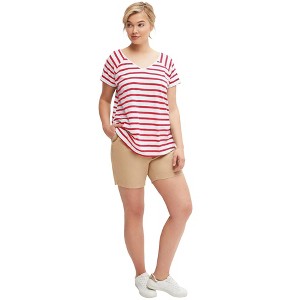ellos Plus Size Rounded V-Neck Tee - 1 of 4