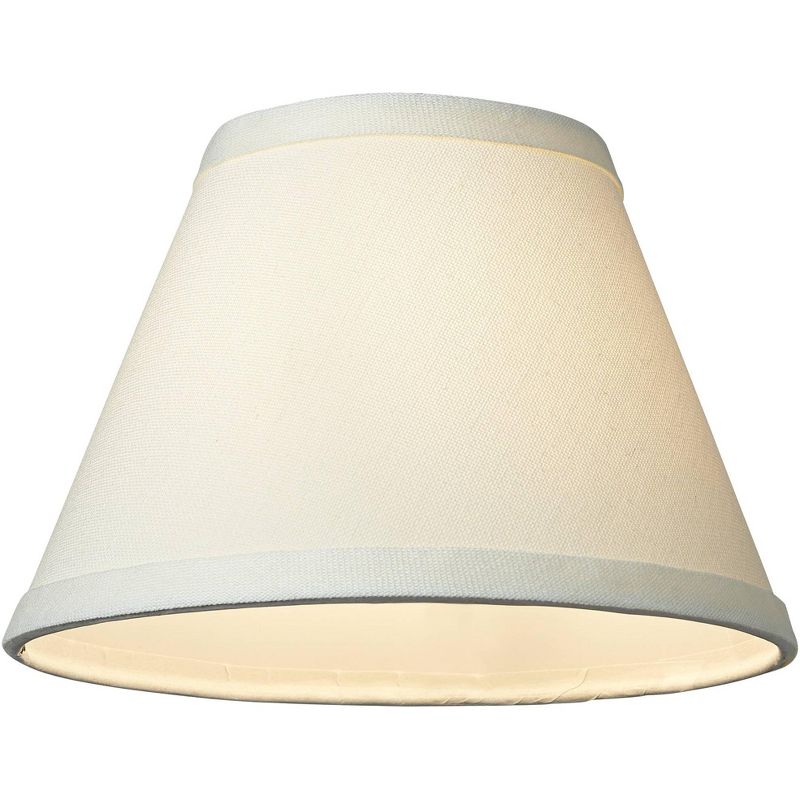 Springcrest Set of 8 Empire Lamp Shades Taya Cream Small 3.5" Top x 7" Bottom x 5" High Candelabra Clip-On Fitting, 5 of 8