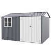 10x8 FT Large Outdoor Metal Storage Shed with Sloped Roof, Weather-Resistant Tool Shed with Vents for Backyard or Garden–The Pop Home - 2 of 4