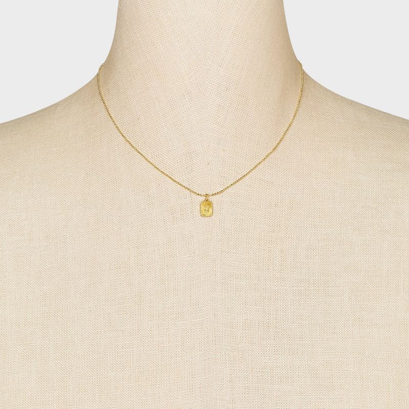 14k Gold Plated Radial Initial Tag Chain Necklace - A New Day™ Gold, 3 of 6