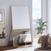Wooakway Black/Gold/Silver Metal Full Length Mirrors Accent Wall Mirror Freestand Mirror with Bracket - 3 of 4