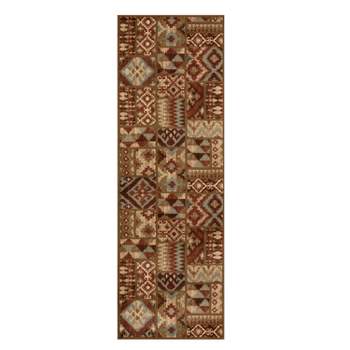 Farmhouse Color Block Rustic Power-Loomed Living Room Bedroom Entryway Indoor Area Rug or Runner by Blue Nile Mills