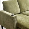 FONTOI U-shaped Sofa with Storage Chaise, 3-Seat Sofa Couch with Cup Holders for Living Room Apartment, Green, 101.06"*35.43"*52.36" - 4 of 4