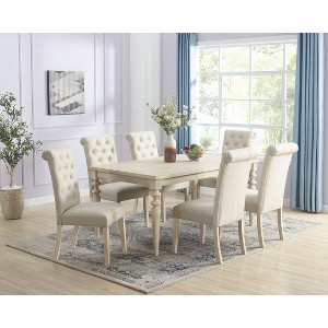 NicBex 7 Pieces Dining Table & Chairs Set for 6,Modern Kitchen Table and 6 Tufted Chairs with Wood Frame,Easy Assembly - 1 of 4