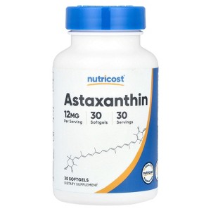 Nutricost Astaxanthin, 12 mg, 30 Softgels - 1 of 2
