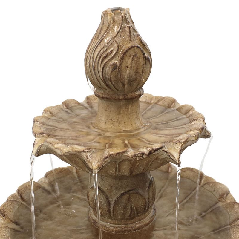 Sunnydaze 46"H Electric Polystone 3-Tier Classic Tulip Outdoor Water Fountain, 6 of 15