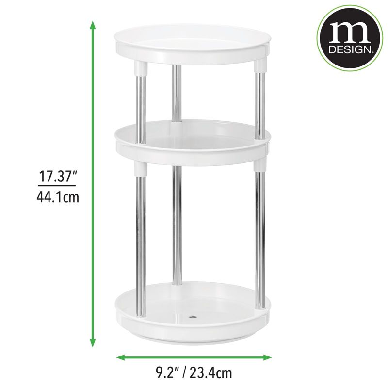 mDesign Spinning Tall 3-Tier Makeup Storage Center Tray, 3 of 5