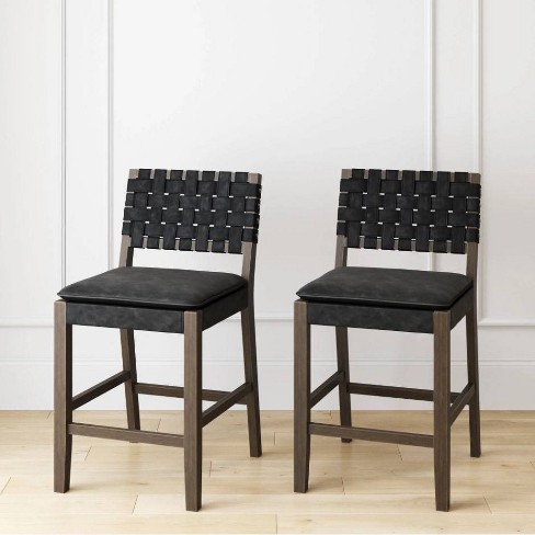 Nathan James Set of 2 Cohen Faux Leather Counter Height Barstool - image 1 of 4