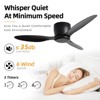 Duclsaty 52" Black 3-Blade Ceiling Fan no light, 6-Speed Remote, Noiseless DC Motor, No Light, for Bedroom/Living Room/Patio - 2 of 4