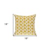 HomeRoots 18" Yellow and White Geometric Cotton Throw Pillow - 3 of 4