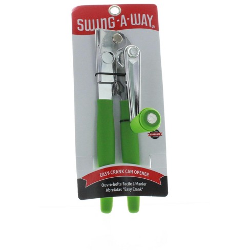 Swing-A-Way Easy Crank Can Opener Comfort Grip, Built In Bottle Opener,  Green
