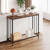 Console Table, Behind Couch Table, Industrial Hallway Table with Glass Shelf and Metal Frame - 2 of 4