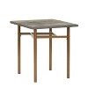 Dining Table Set for 2, Wooden Square Dining Table with 4 Legs 2 Metal Chair for Home Office Kitchen Dining Room - 4 of 4
