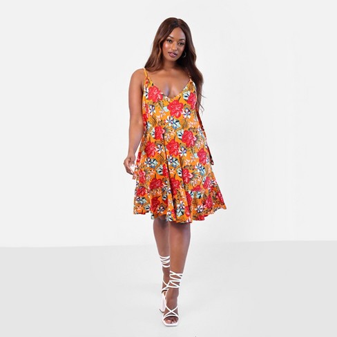 Rebdolls Women's Island Dream Tropical Print Shift Mini Dress - image 1 of 4