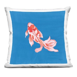 Stupell Industries Blue Vibrant Koi Fish Indoor Decorative Throw Pillow, 18 x 18 - 1 of 3